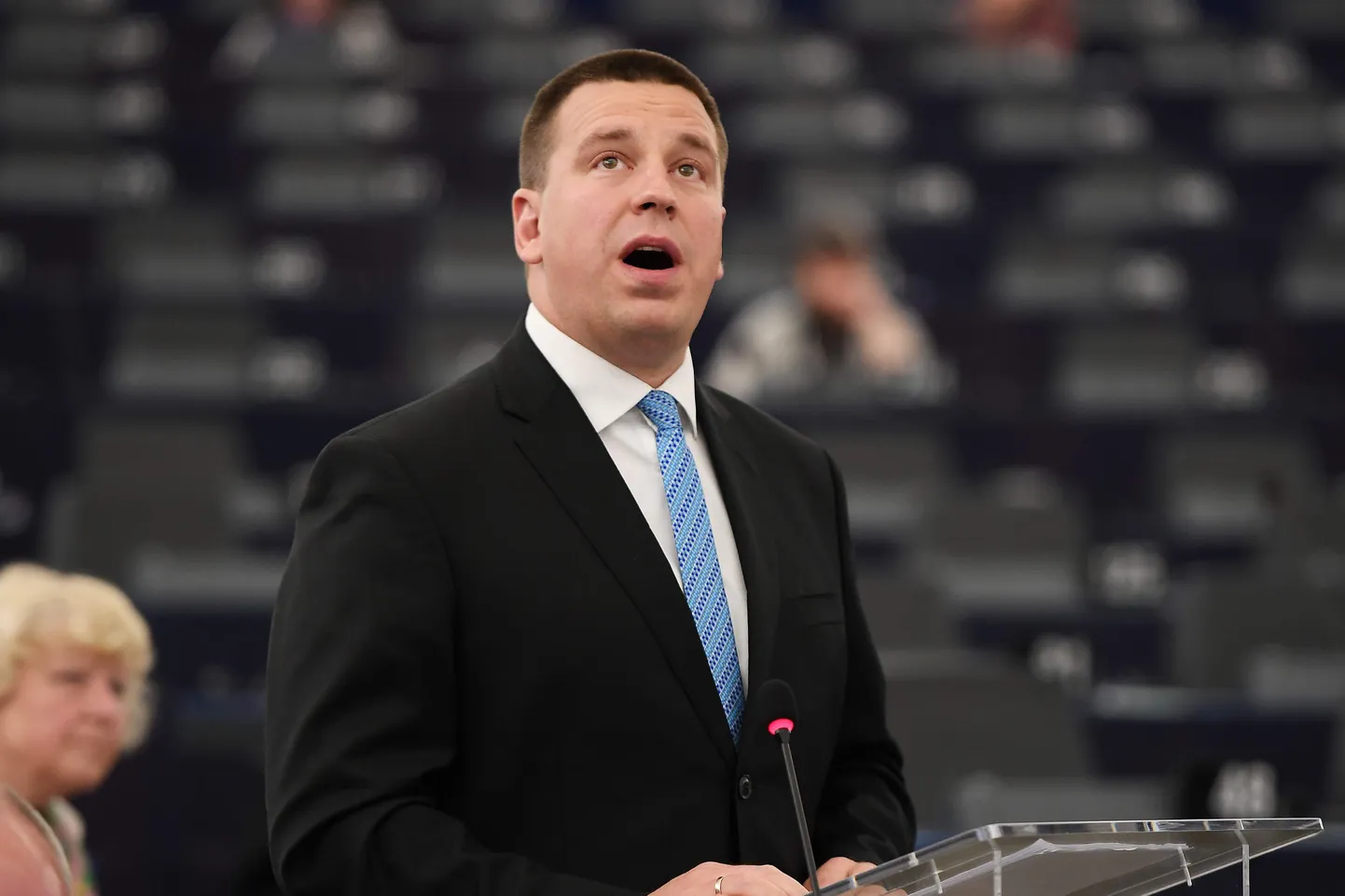 Jüri Ratas eile Strasbourgis kõnelemas. Tema jutt avaldas mõju.