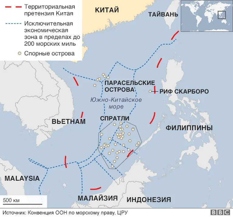 Карта Южно-Китайского моря