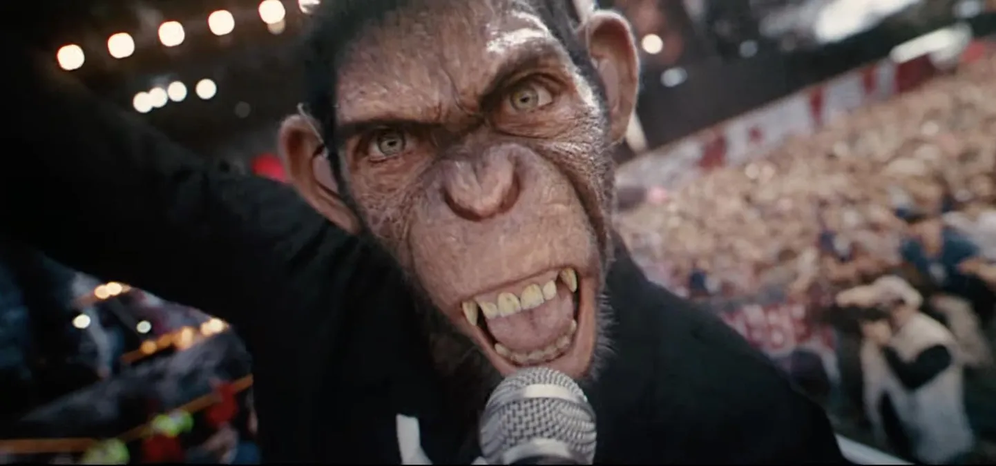 Robbie Williamsit ei kehasta filmis noor näitleja (või Robbie Williams ise), vaid antropomorfne arvutis joonistatud ahv, kellel on Robbie Williamsi maneerid ja hääl.