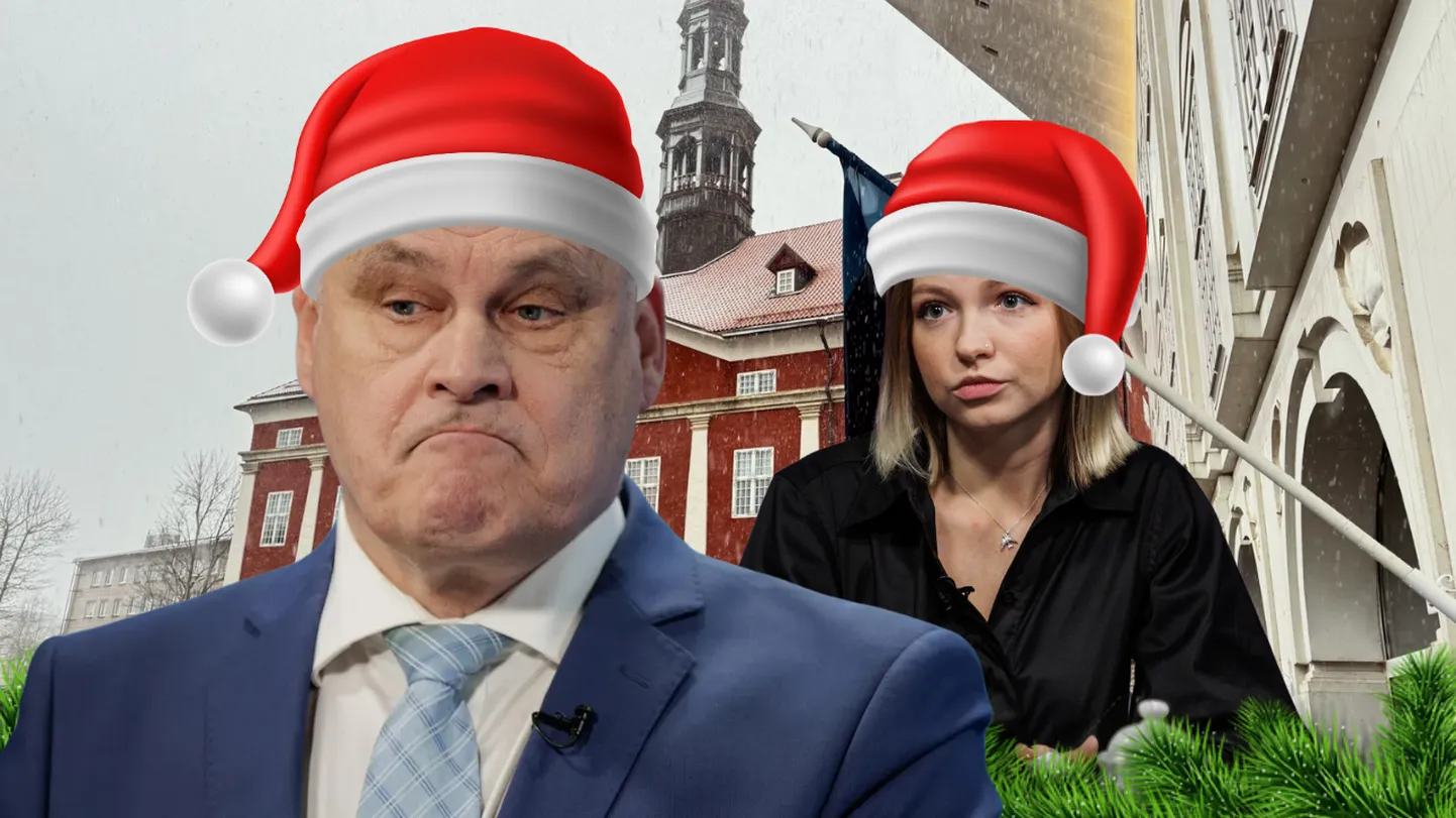 Мэр Нарвы Яан Тоотс и журналист Диана Харламова.