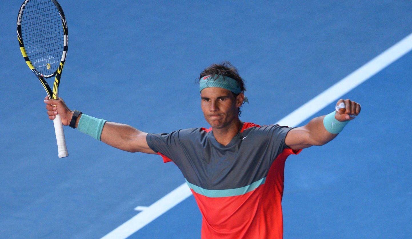Rahulolev Rafael Nadal pärast võitu Grigor Dimitrovi üle