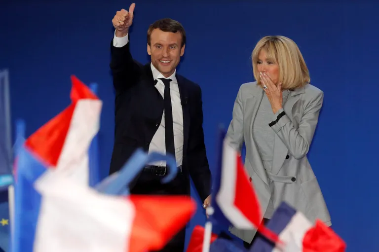 Emmanuel Macron ja Brigitte Trogneux