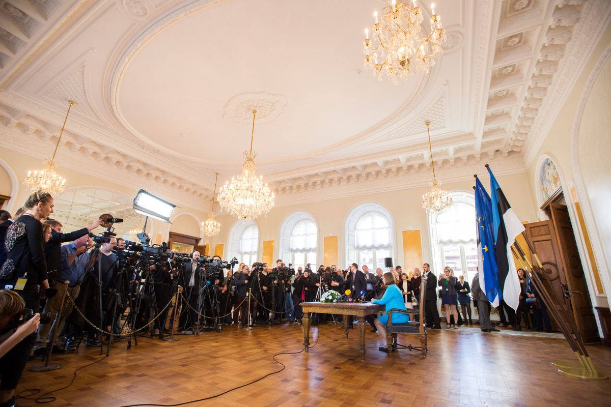 Kersti Kaljulaid valiti uueks Eesti presidendiks. Pressikonverents. /Foto Tairo Lutter/