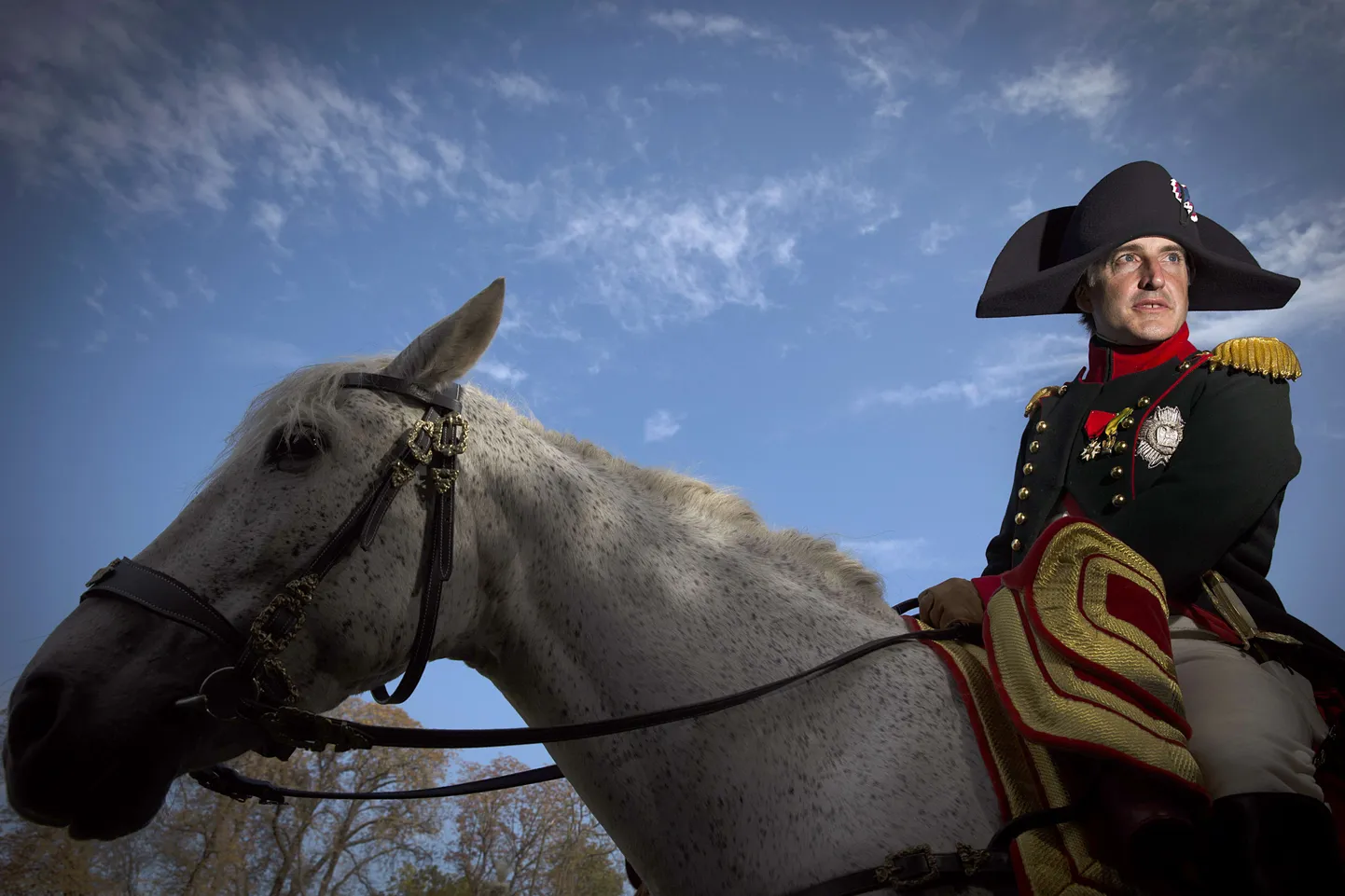 Näitleja kehastamas Napoloen Bonaparte`i