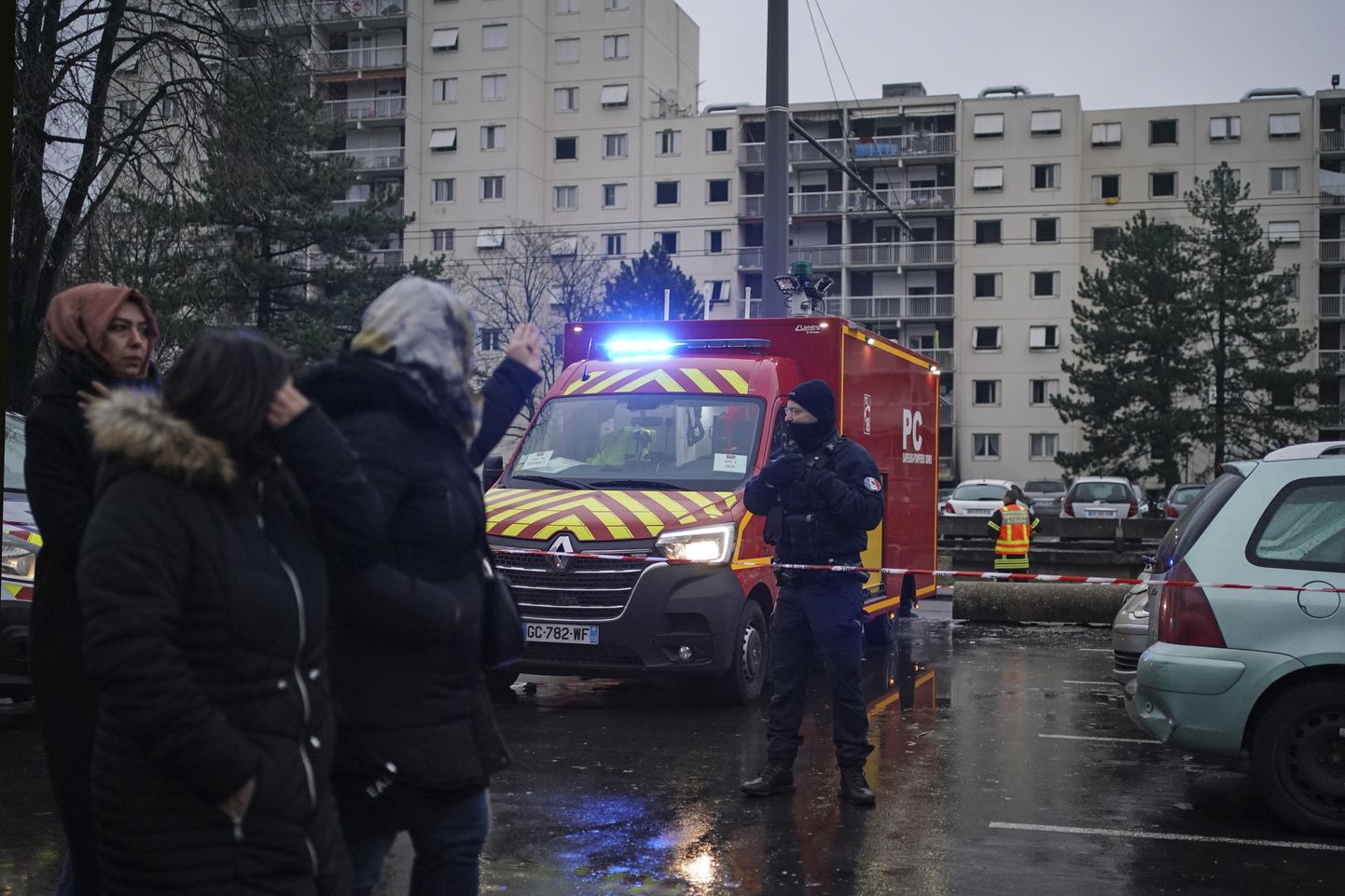 Tuletõrjeauto sündmuskohal Lyoni lähistel.
