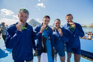 Rio olümpial pronksmedali teeninud sõudjad (vasakult): Kaspar Taimsoo, Allar Raja, Andrei Jämsä ja Tõnu Endrekson.