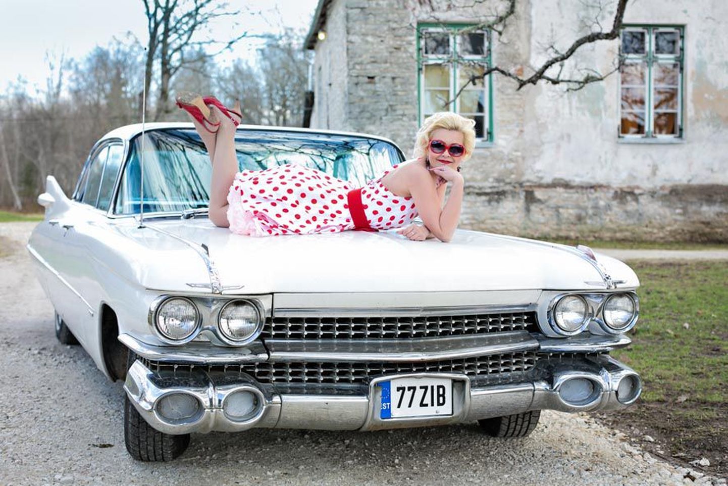 Peale selle, et 1950ndate Cadillaci roolida on mõnus, meeldib Aile Kaasikule ka end tolle aja stiilis riietada ja meikida. Pildil näha oleva kleidi on ta õmmelnud ise, soengu ja meigi on teinud selle tarvis Mari Kirss. Põhjaka mõisa juures poseerib ta fotograaf Krista Kattelile.