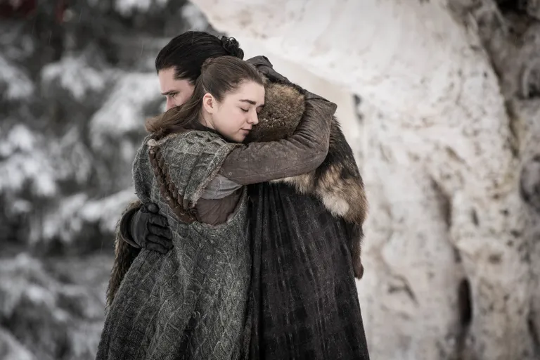 Arya Stark (Maisie Williams) ja Jon Snow (Kit Harington) «Troonide mängu» kaheksandal hooajal