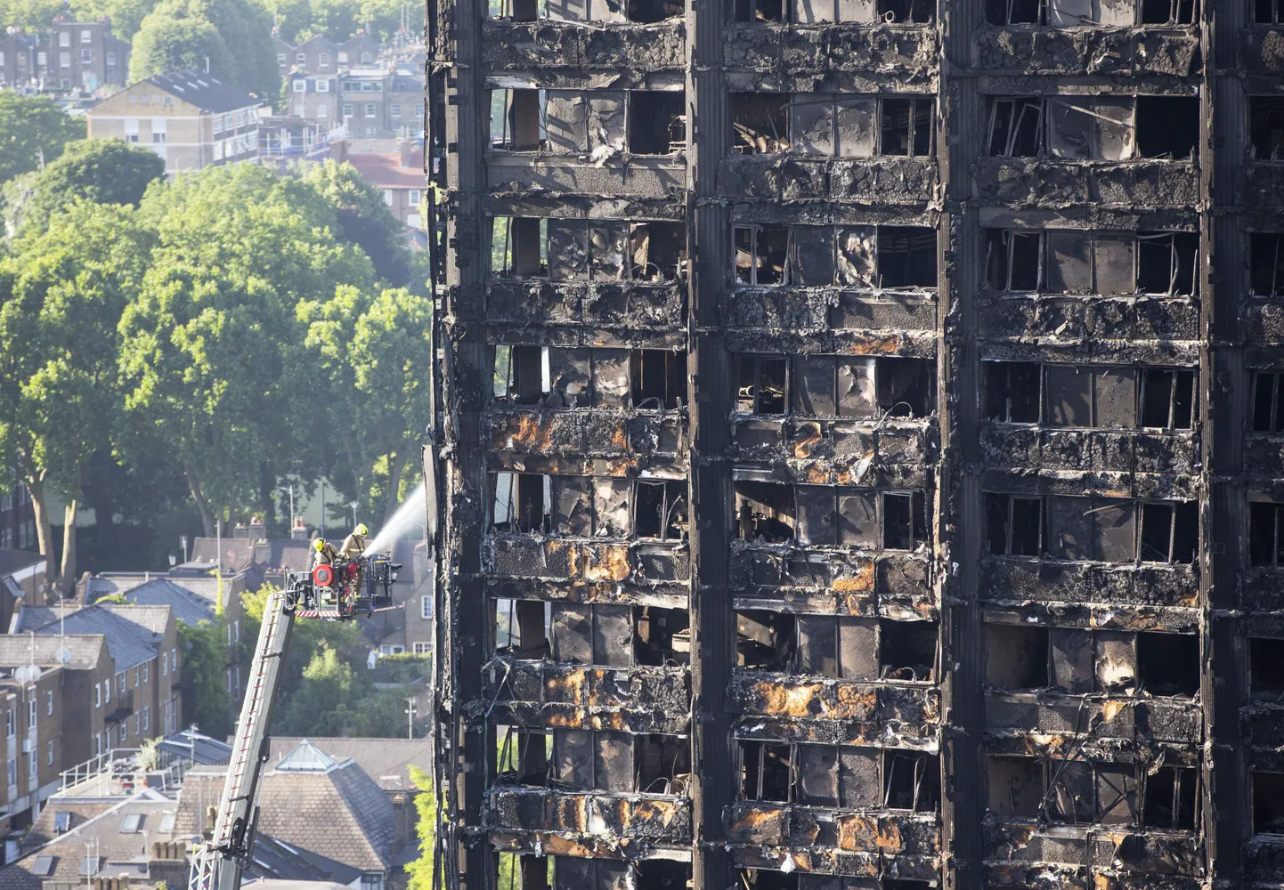 Grenfell Tower pärast põlengut.