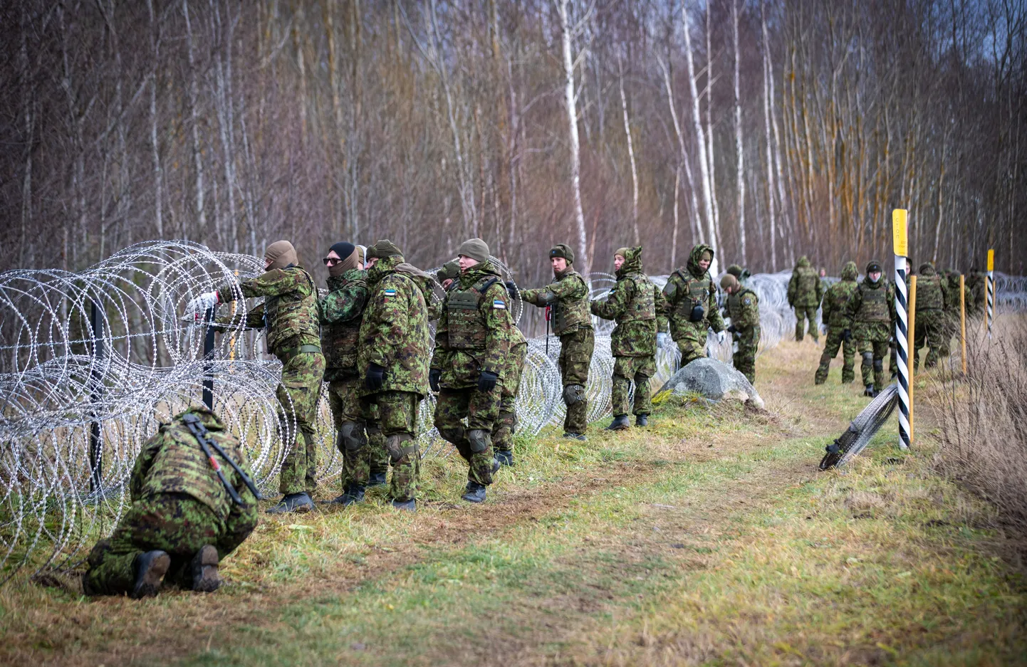 Ajutise tõkestusaia paigaldamine idapiirile.