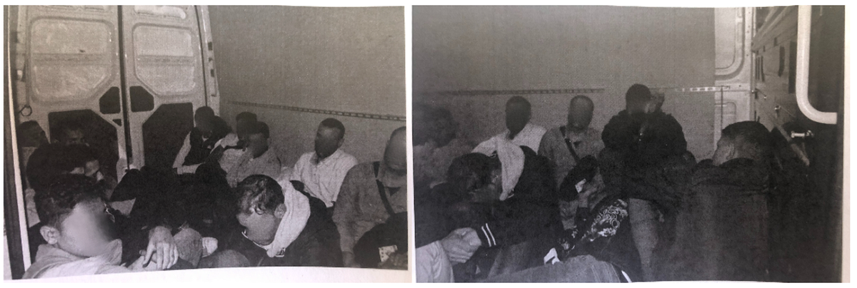 Kad Ungārijas policija atvēra Toma vadītā busiņa durvis, tajā uz grīdas sēdēja 15 migranti. Avots: