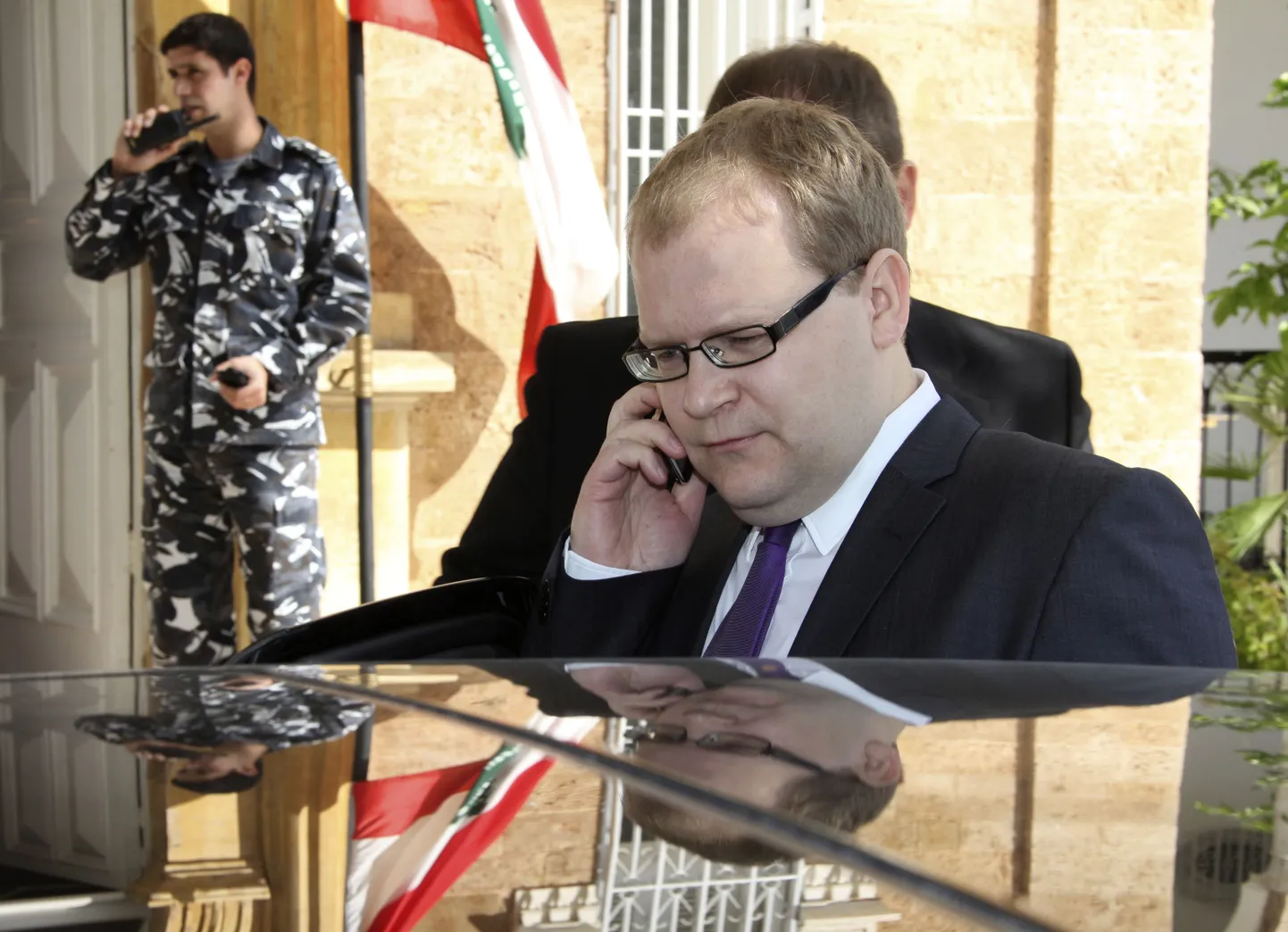 Паэт в Бейруте после встречи с главой МВД Ливана Зиадом Барудом (28 марта).