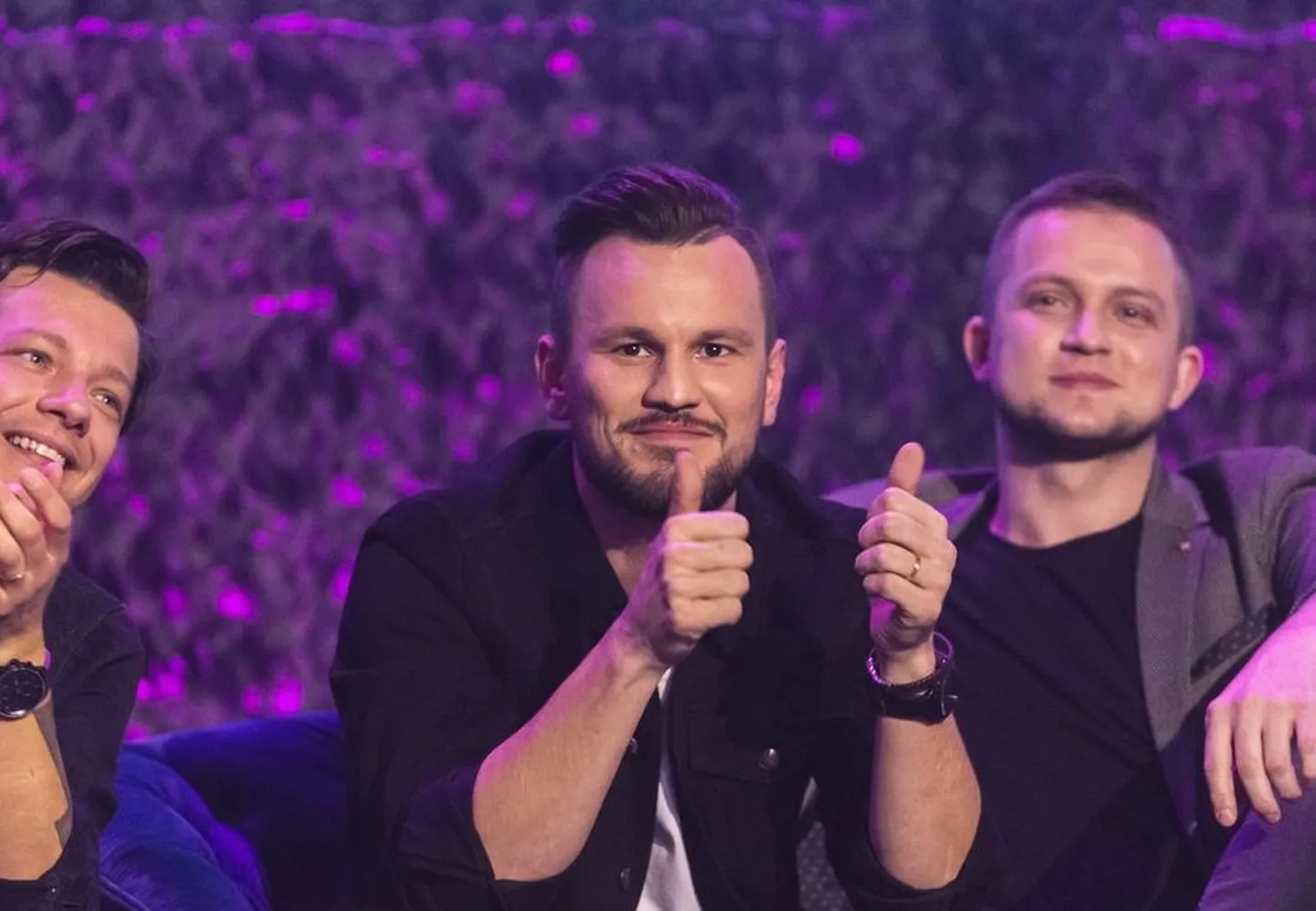 Trafficu solist Silver Laas (keskel) Eesti Laul 2020 finaalis.