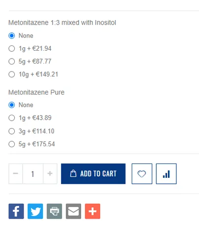 Screenshot of one of the stores selling metonitazene