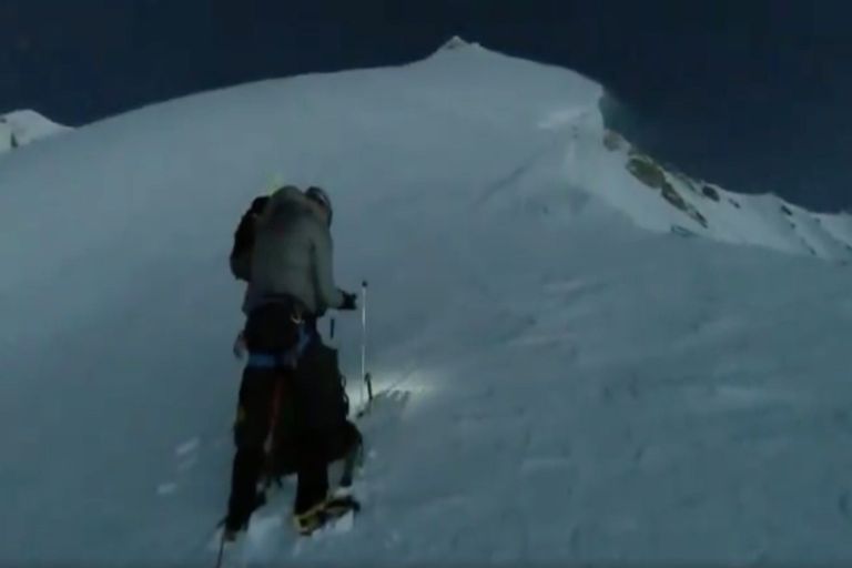 Kaader GoPro kaamera videost, millel on näha alpinistide viimaseid hetki