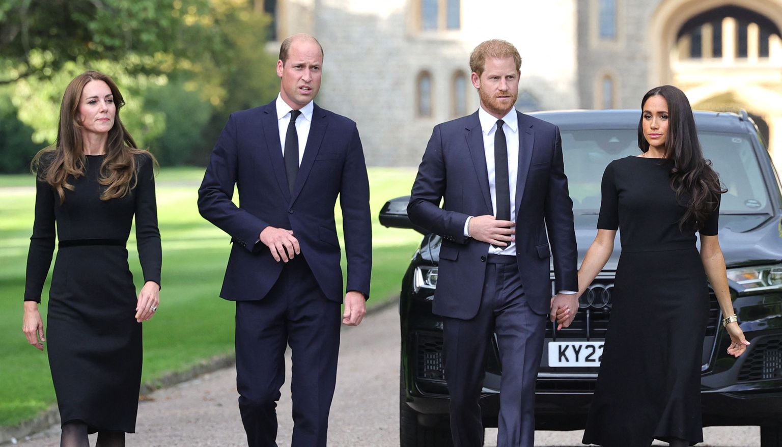 Printsess Catherine, prints William, prints Harry ja Sussexy hertsoginna Meghan 2022. aasta septembris.