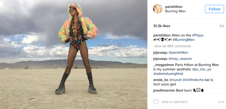 Paris Hilton Burning Man 2016 festivalil