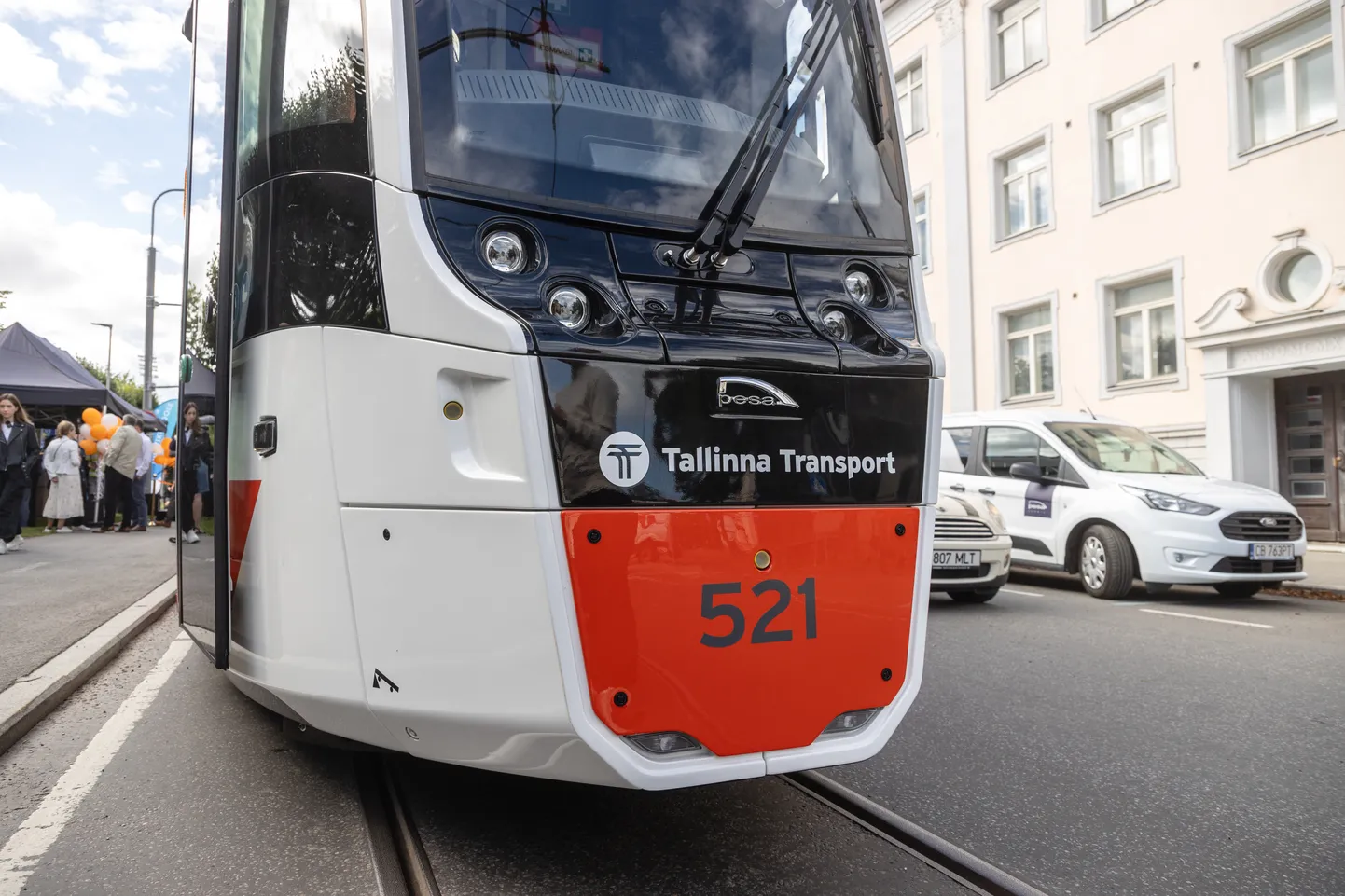 Новый трамвай Pesa впервые отправляется на городскую линию. 23.08.2024, Таллинн.