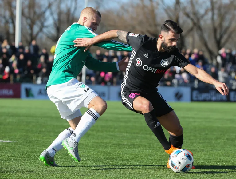 Kalju ja Levadia esimene omavaheline mäng lõppes viigiga. FOTO: