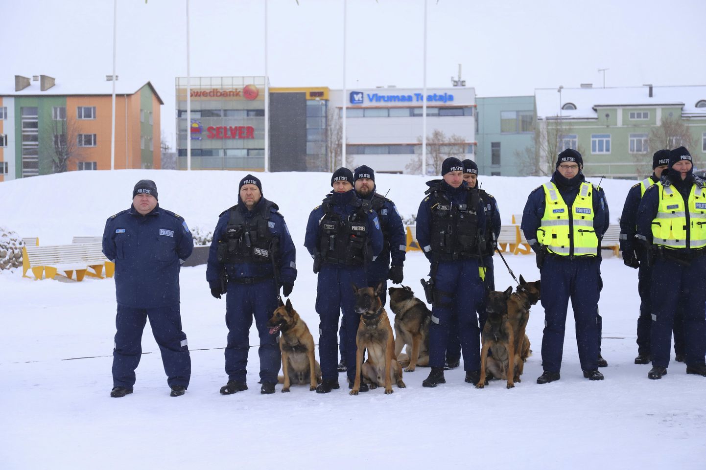 Maakonna politsei korraldas Rakvere Keskväljakul riigi 100. aastapäeva auks piduliku rivistuse.