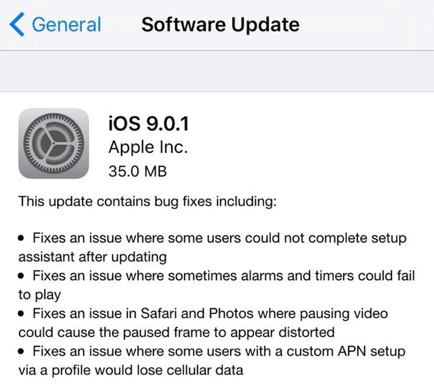 Apple'i üheksas tarkvaraversioon tekitas paljudele probleeme telefoni kasutamisel, mistõttu tuli välja anda kiiresti paranduspaket..