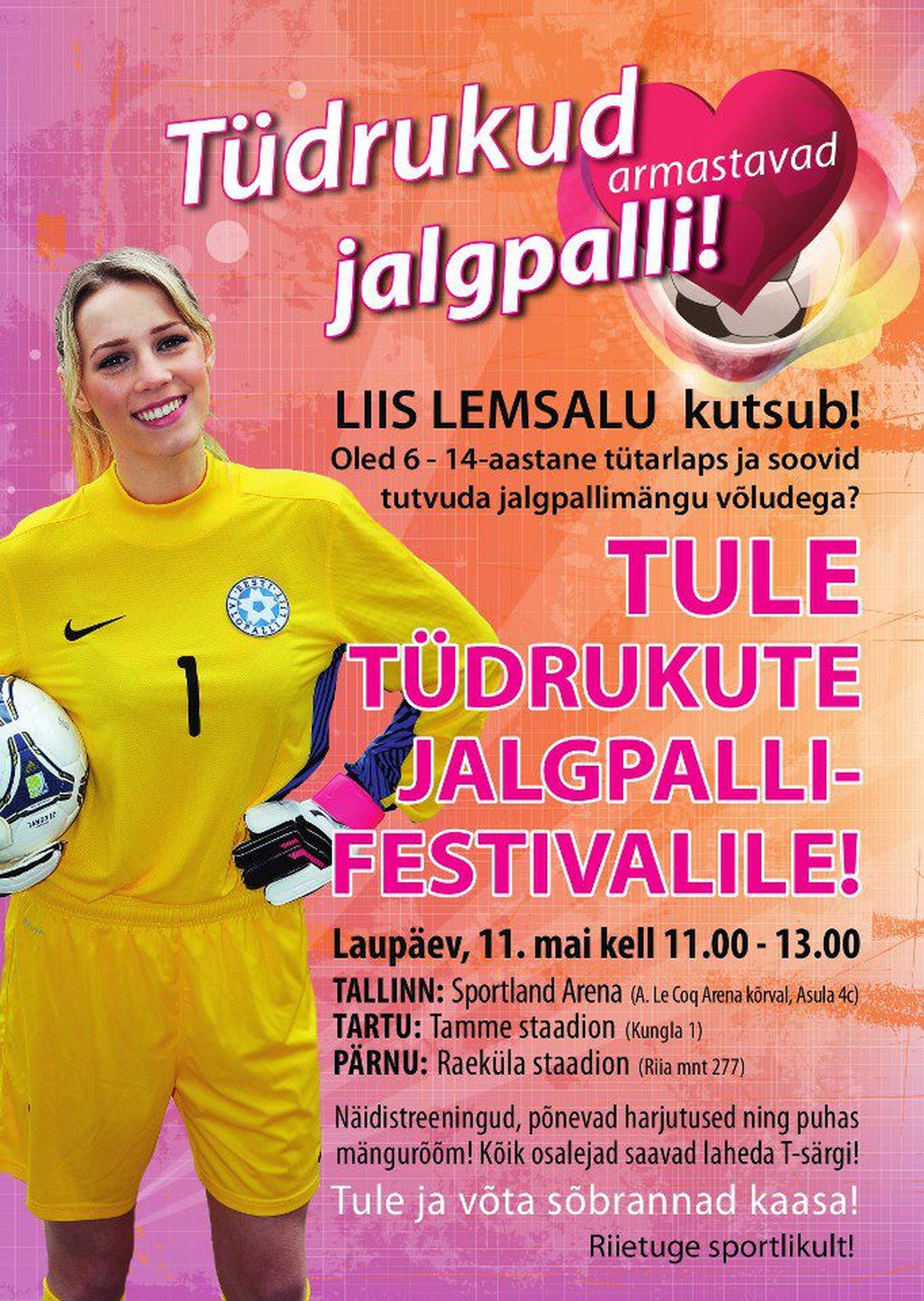 Liis Lemsalu kutsub tüdrukute jalgpallifestivalile.
