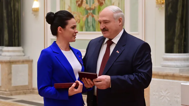 Василевская и Лукашенко.