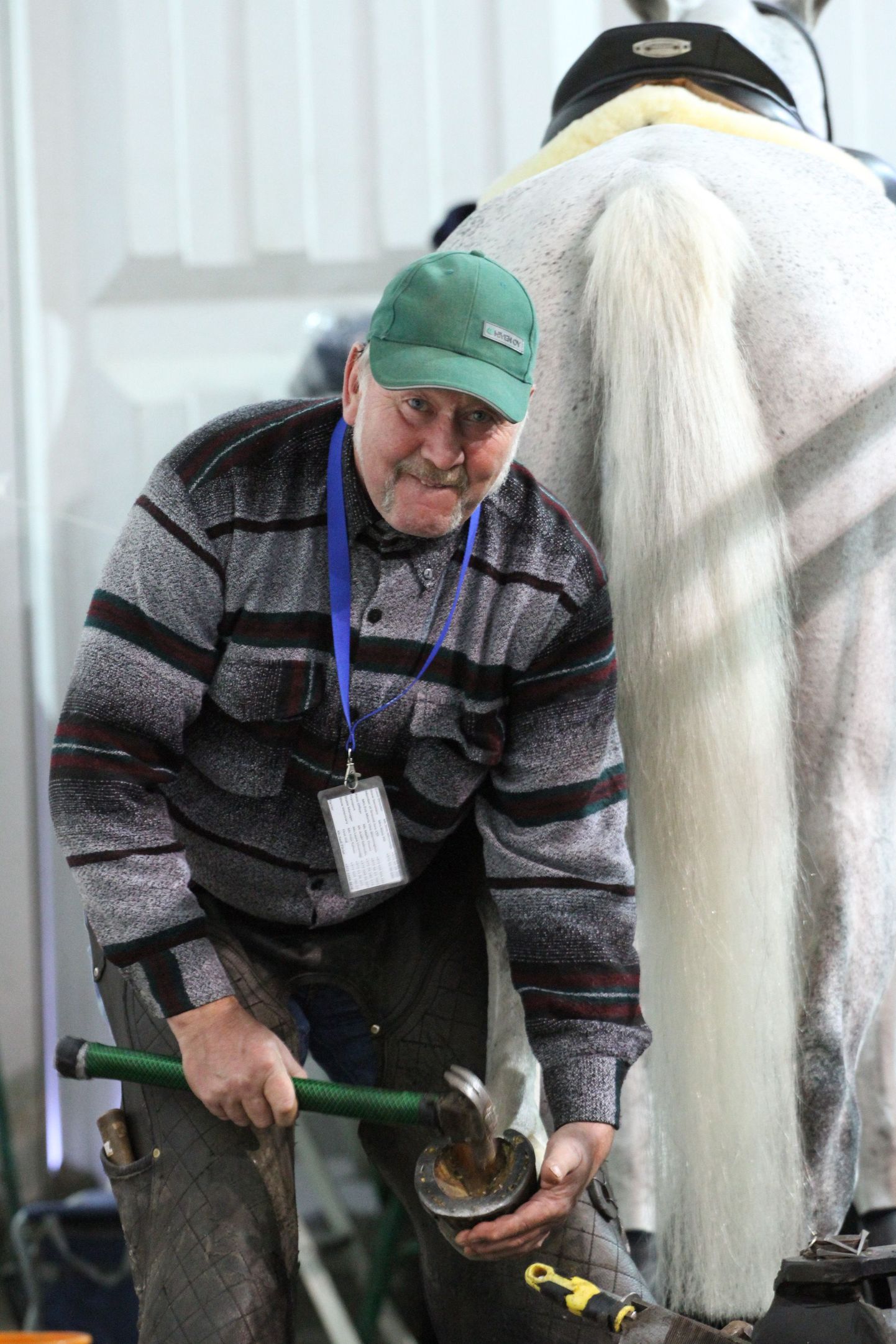 Tallinn International Horse Show´l rautab hobuseid Pärnumaa sepp Aadi Pärtel.