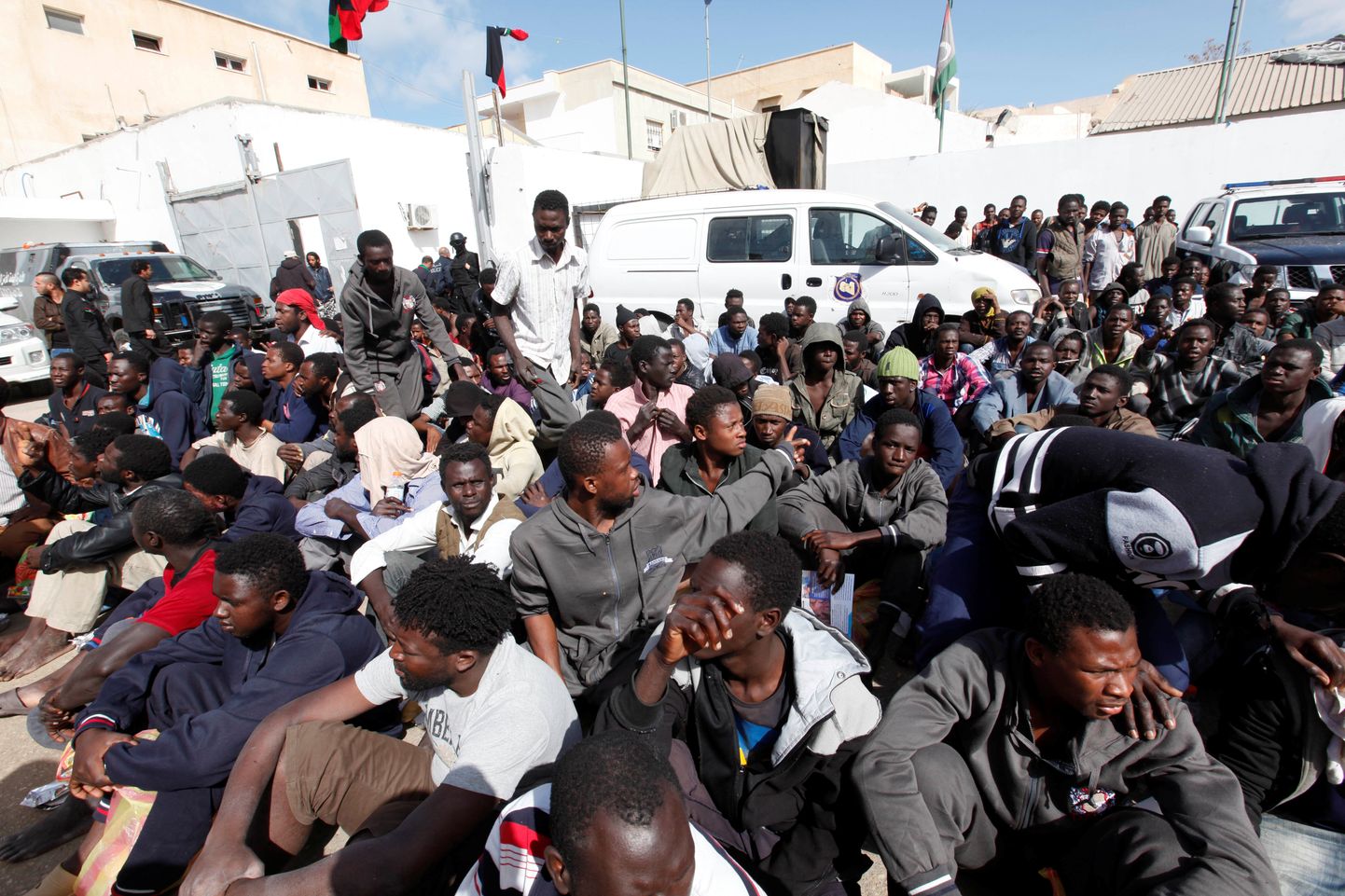 Aafrika migrandid Liibüa laagris. Foto on illustreeriv.