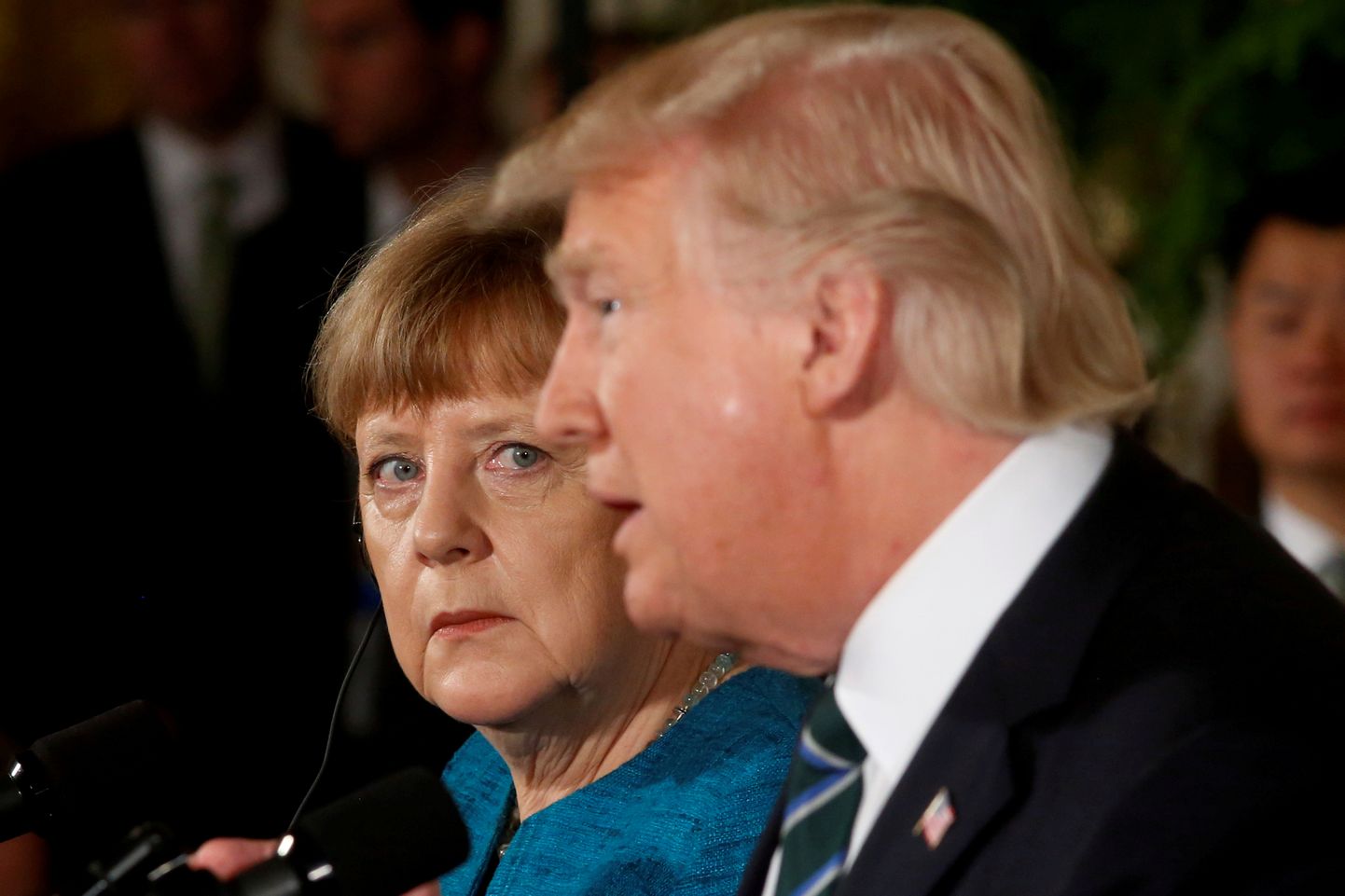 Angela Merkel ja Donald Trump Washingtonis.