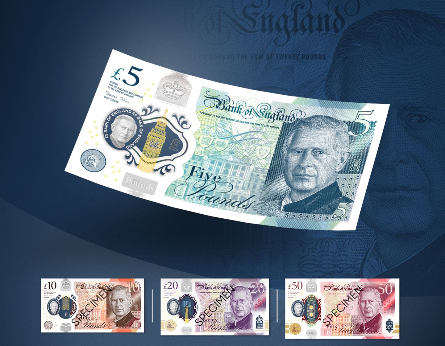 Suurbritannia uued rahatähed kuningas Charles III portreega.