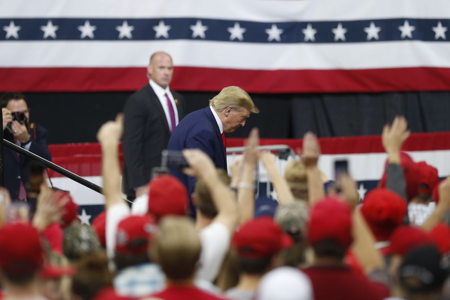 Ameerika Ühendriikide president Donald Trump eilsel kampaaniaüritusel Minneapolises.