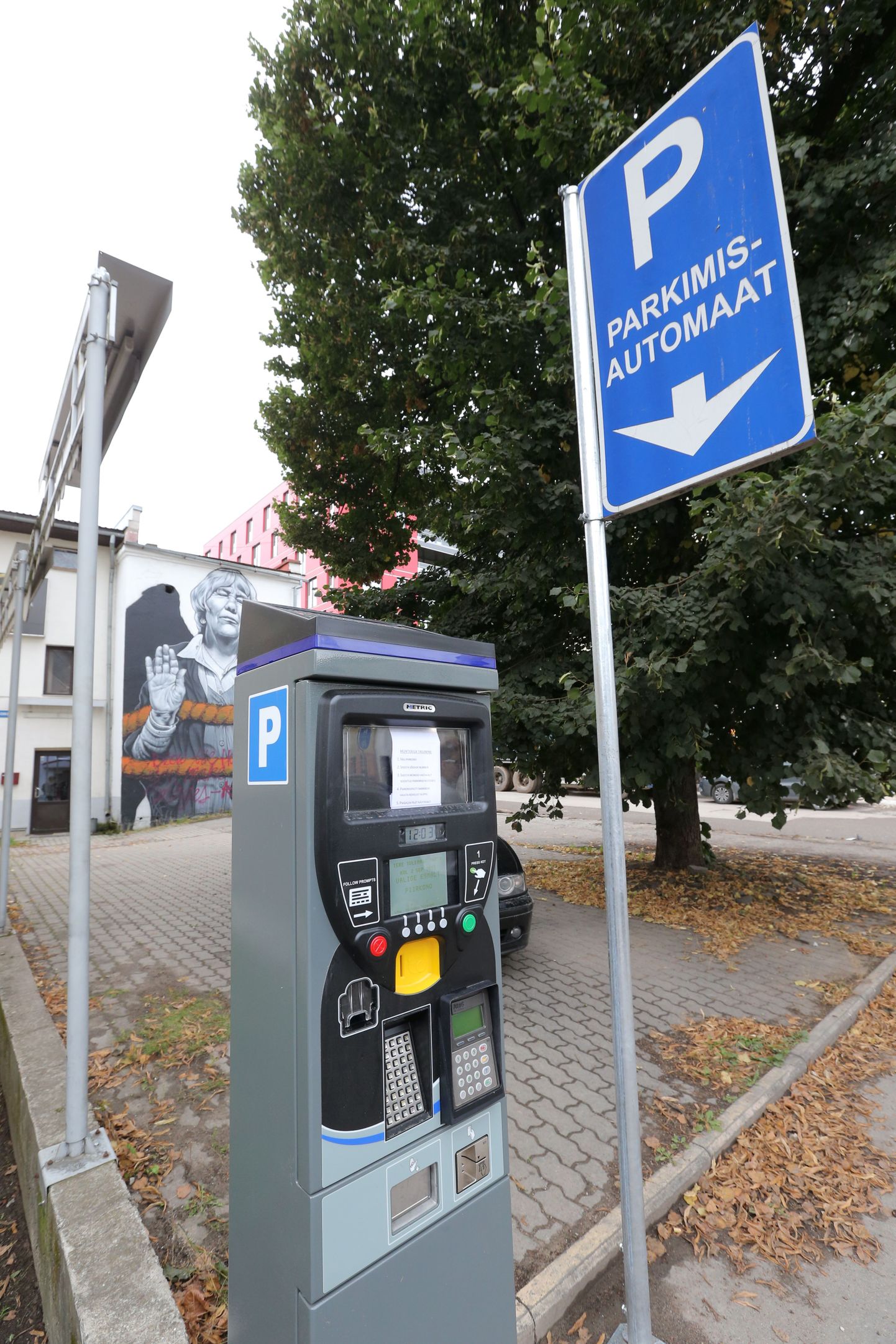 Pildil parkimisautomaat Aleksandri ja Soola tänava ristmikul.