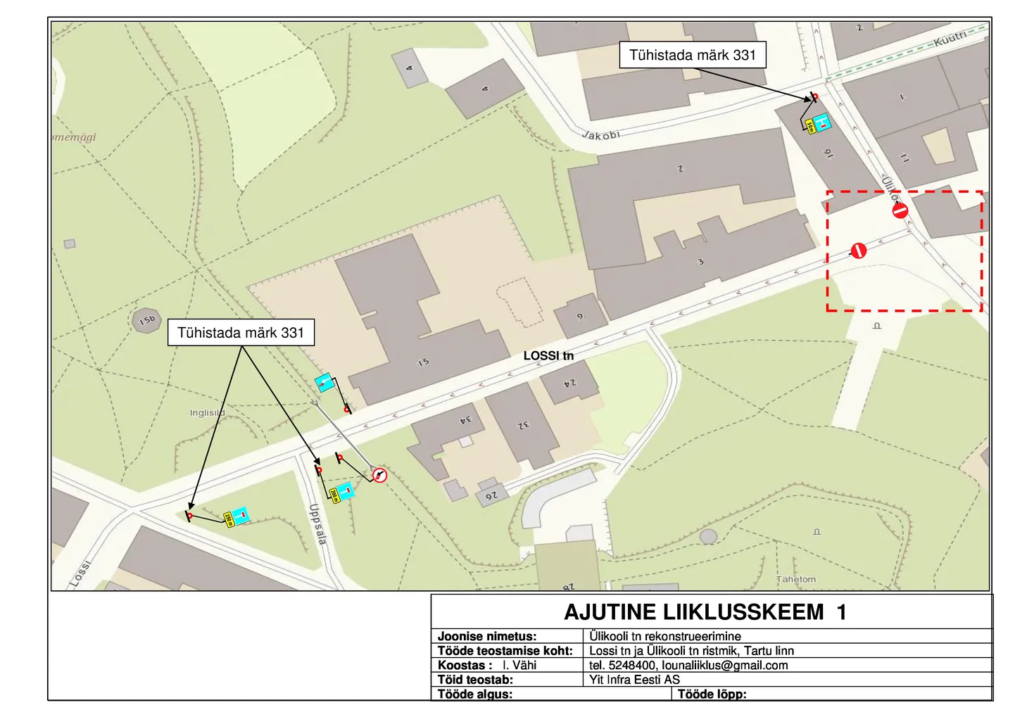 Esmaspäevast reedeni on Lossi tänav Tartus liikluseks suletud.