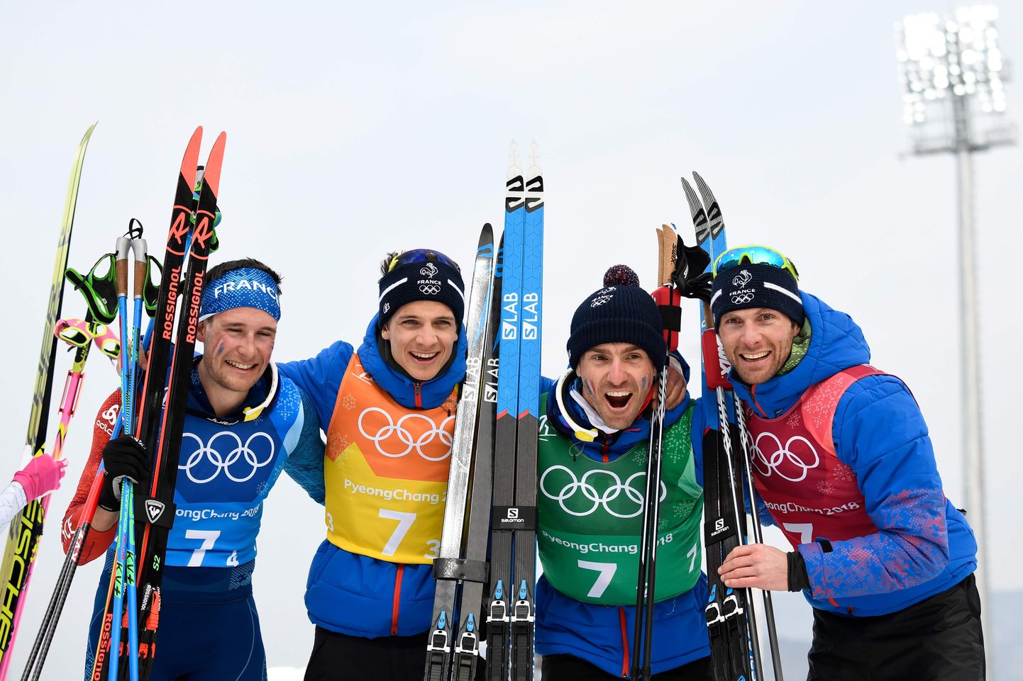 2018. aasta Pyeongchangi olümpial pronksmedali võitnud Prantsusmaa teatenelik koosseisus (vasakult)  Adrien Backscheider, Clement Parisse, Maurice Manificat ja Jean-Marc Gaillard.