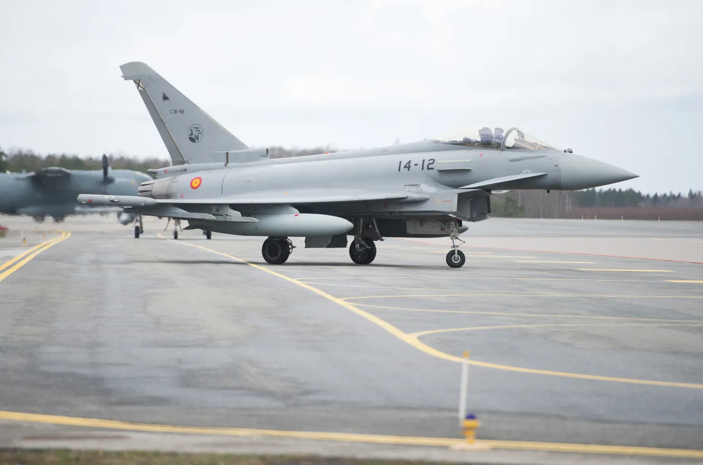 Hispaania Eurofighter hävitaja Ämari lennubaasis.