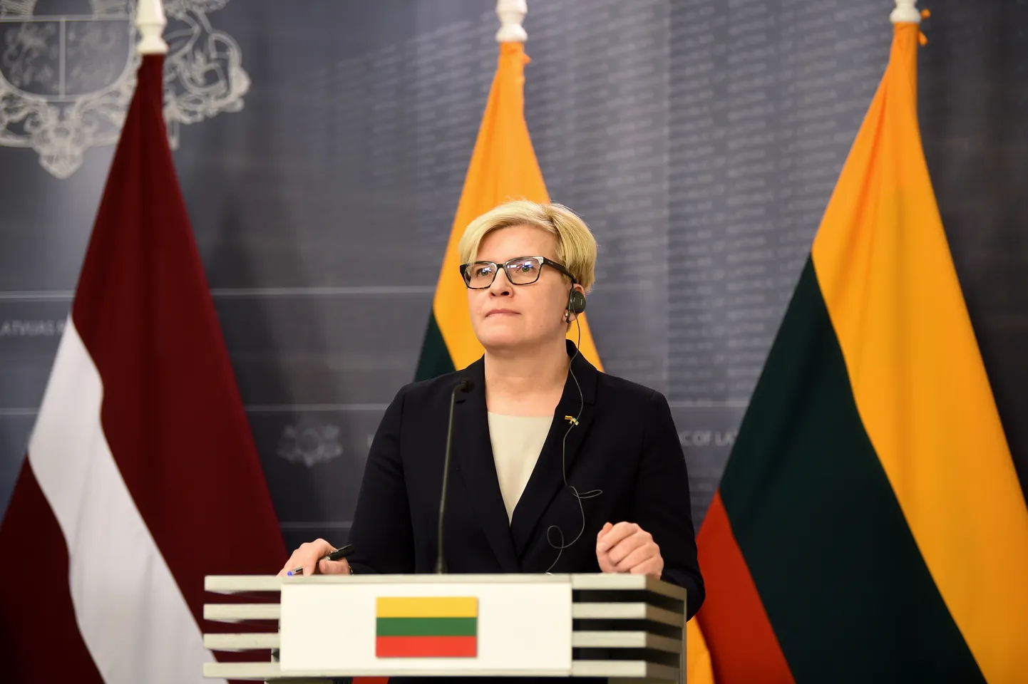 Lietuvas premjerministre Ingrīda Šimonīte piedalās preses konferencē pēc Baltijas Ministru padomes Premjerministru sanāksmes.