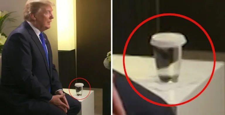Donald Trump ja tema kummaline veeklaas