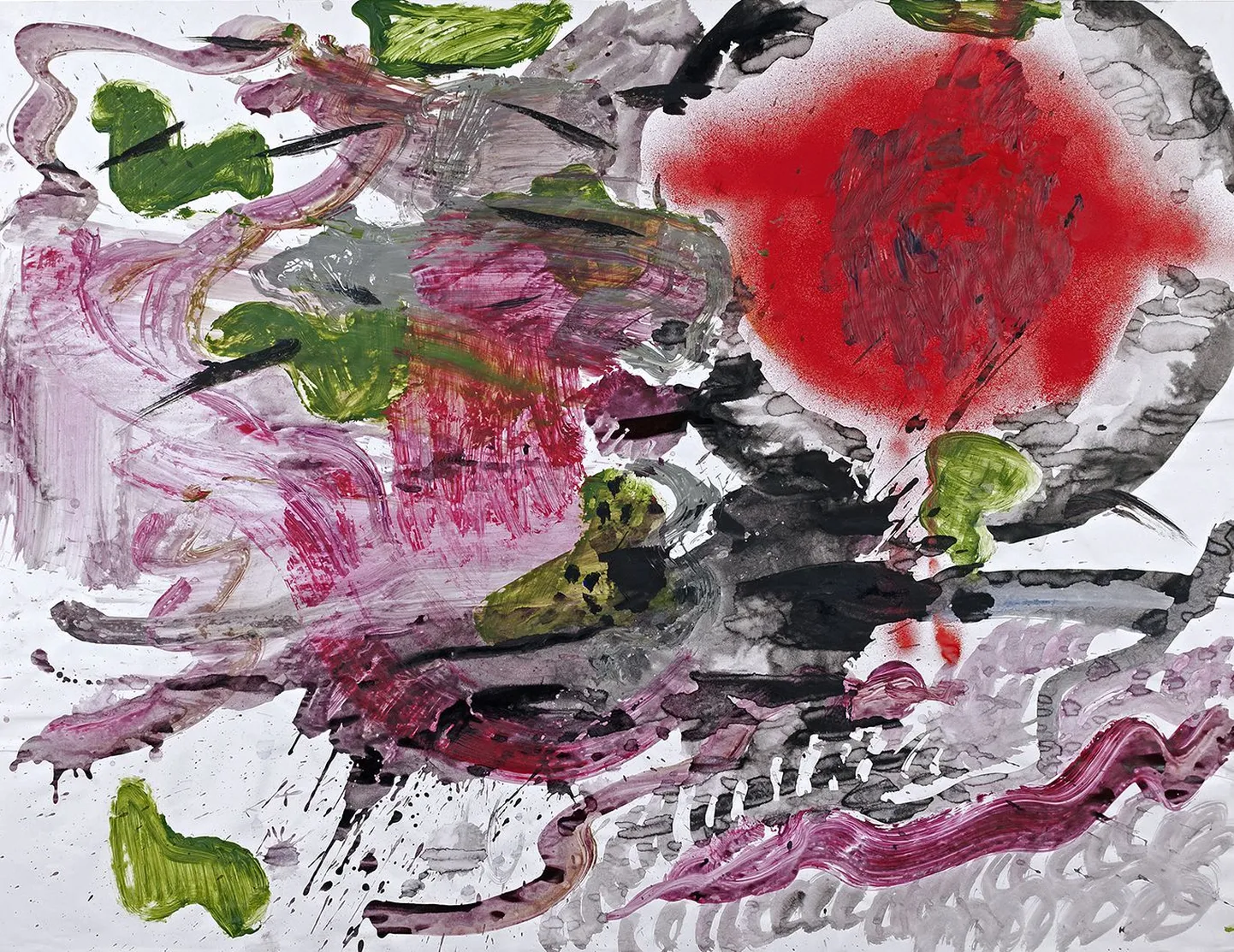 Kunstnik Pire Sova teos «Nimeta», 2013 (akrüül ja tušš paberil, 90 x 69 cm)