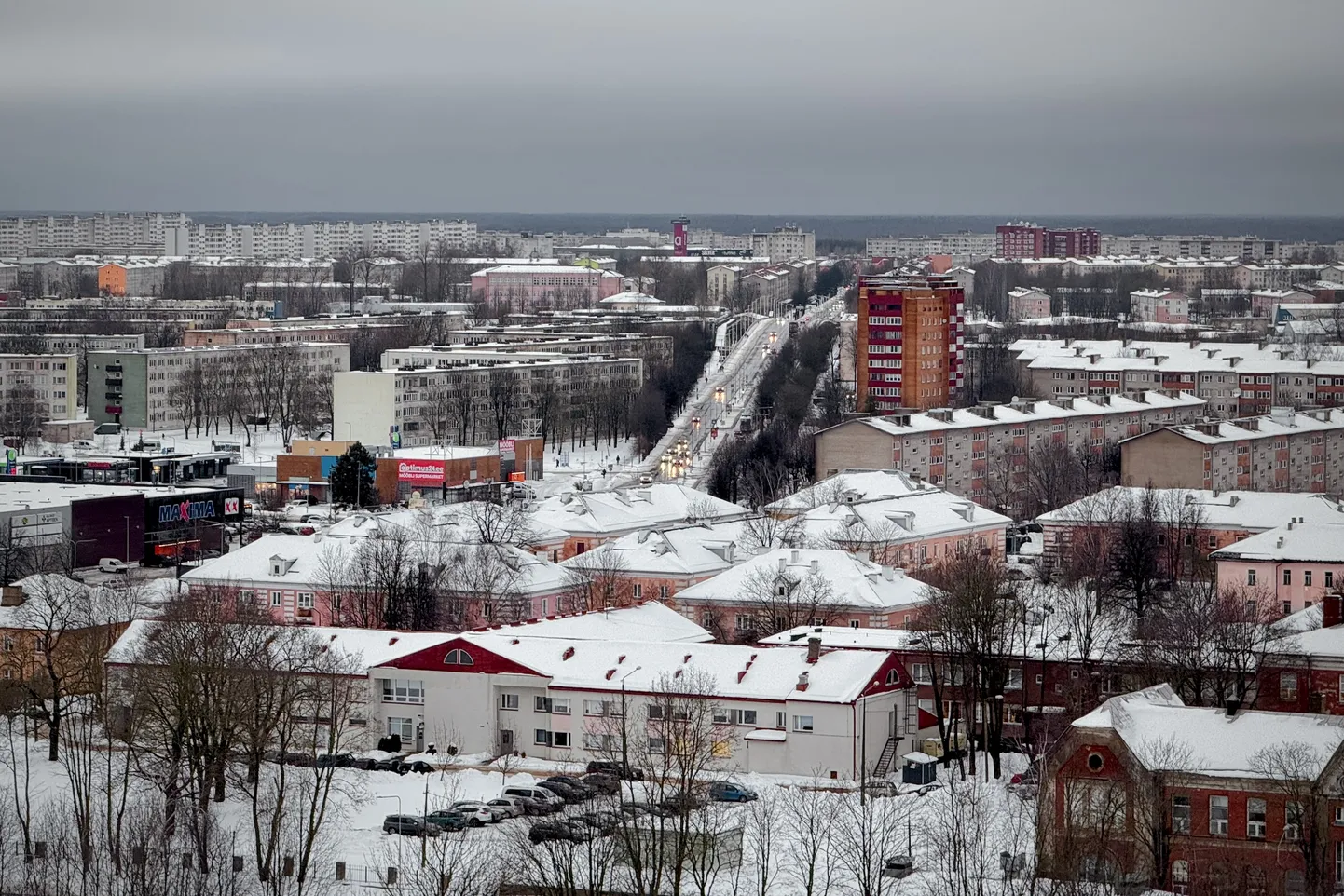 Город Нарва с высоты птичьего полета.
