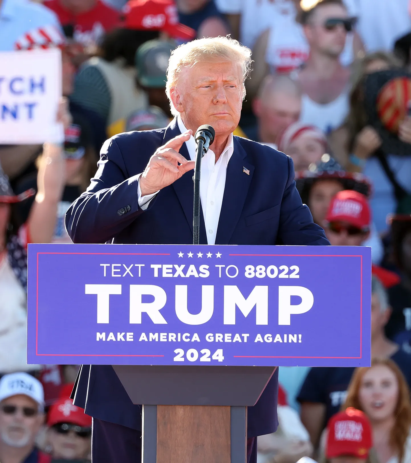 Donald Trump presidendivalimiste kampaaniaüritusel Texase osariigis 25. märtsil 2023.