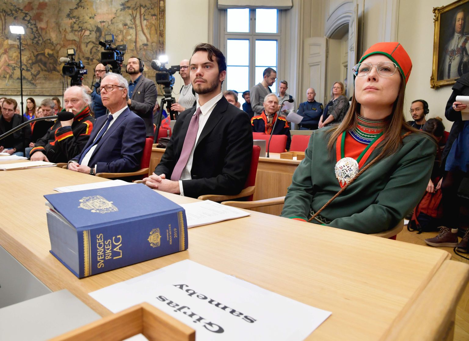 Rootsi ülemkohtu istung saami ühenduse õiguste üle.
