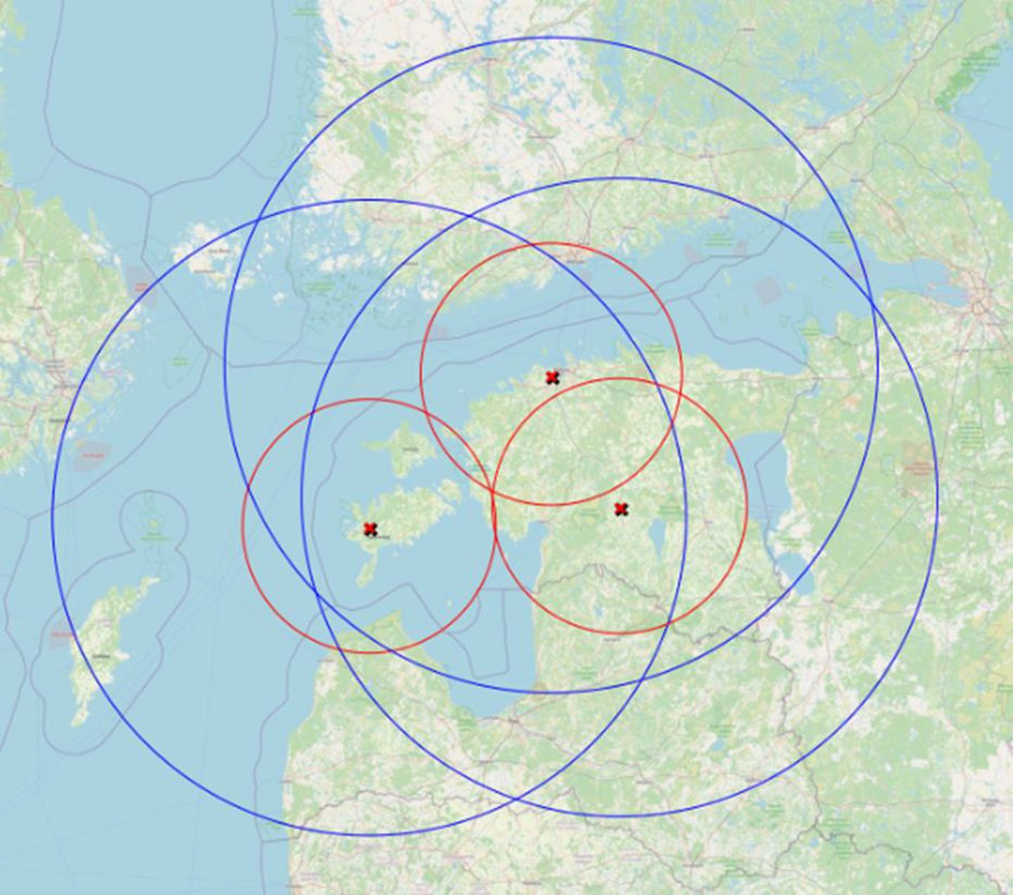 SAAREMAA RADARI mõõteulatus ulatuks oluliselt kaugemale läände Läänemerele kui olemasolevate Sürgavere ja Harku radarite puhul.