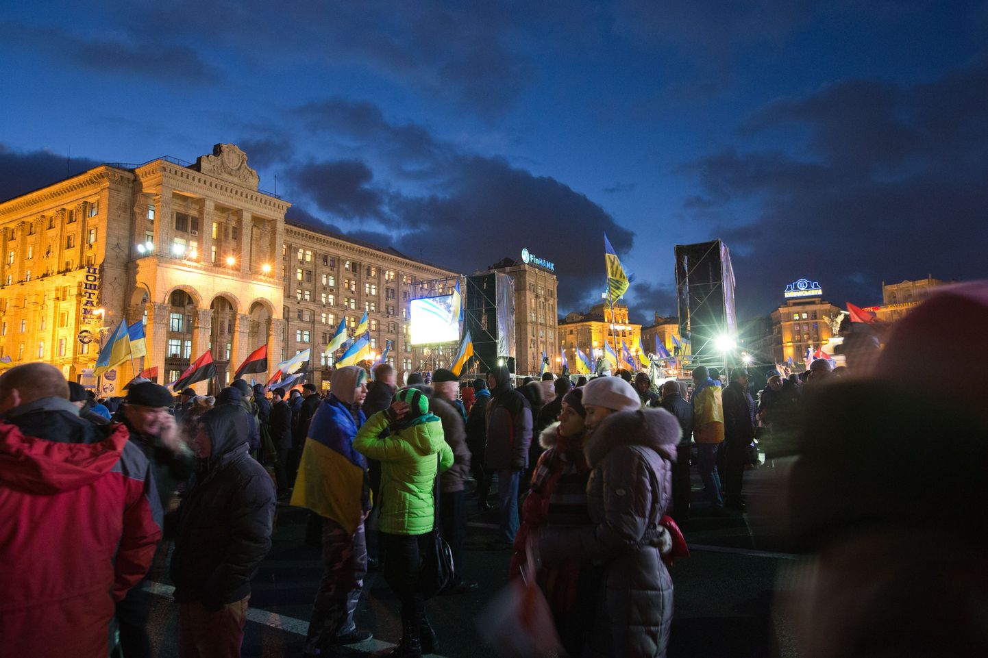 Pildil on meeleavaldused Ukrainas Kiievis.