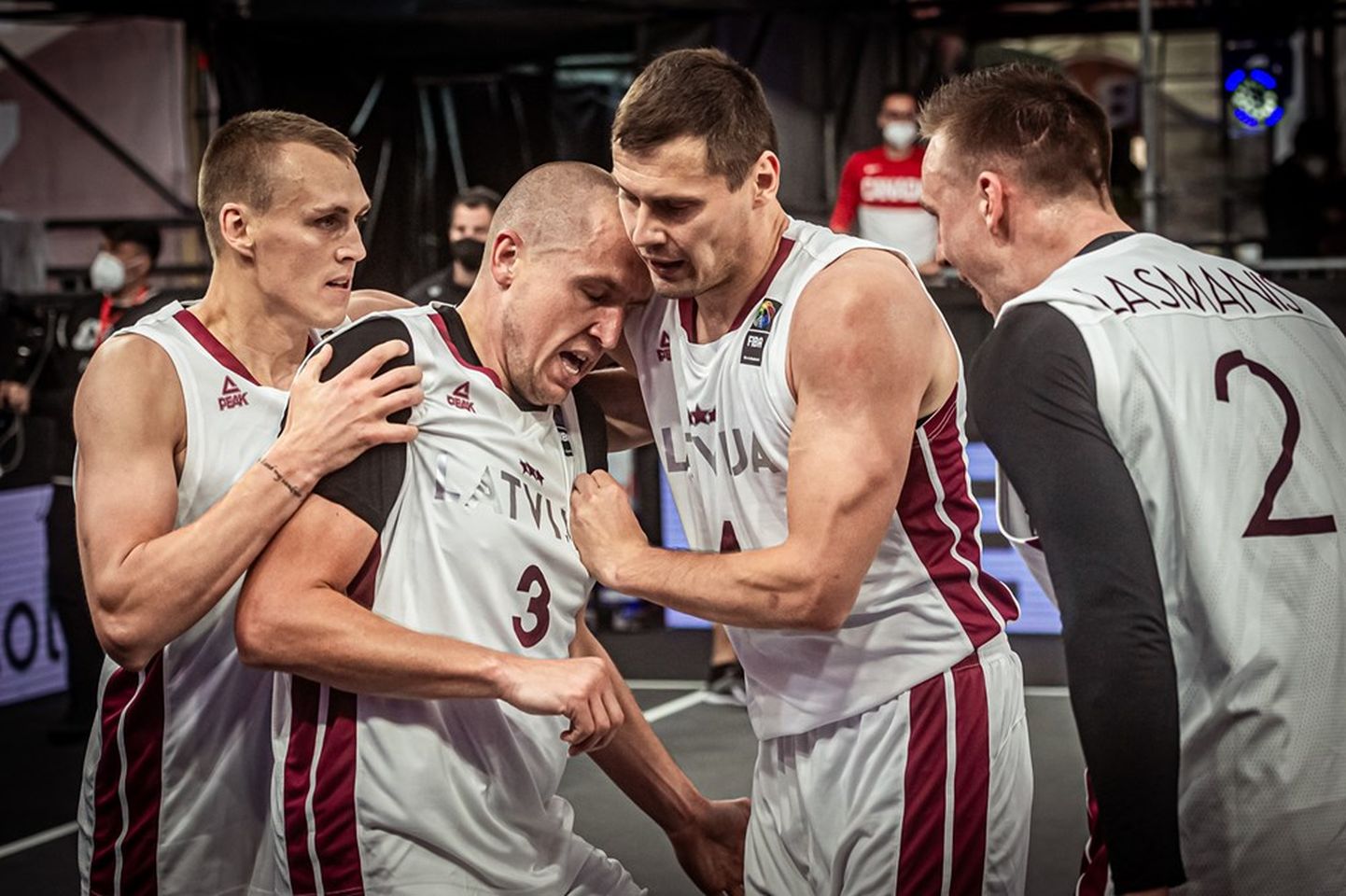 Latvijas 3x3 basketbolisti - Nauris Miezis, Edgars Krūmiņš, Agnis Čavars un Kārlis Lasmanis
