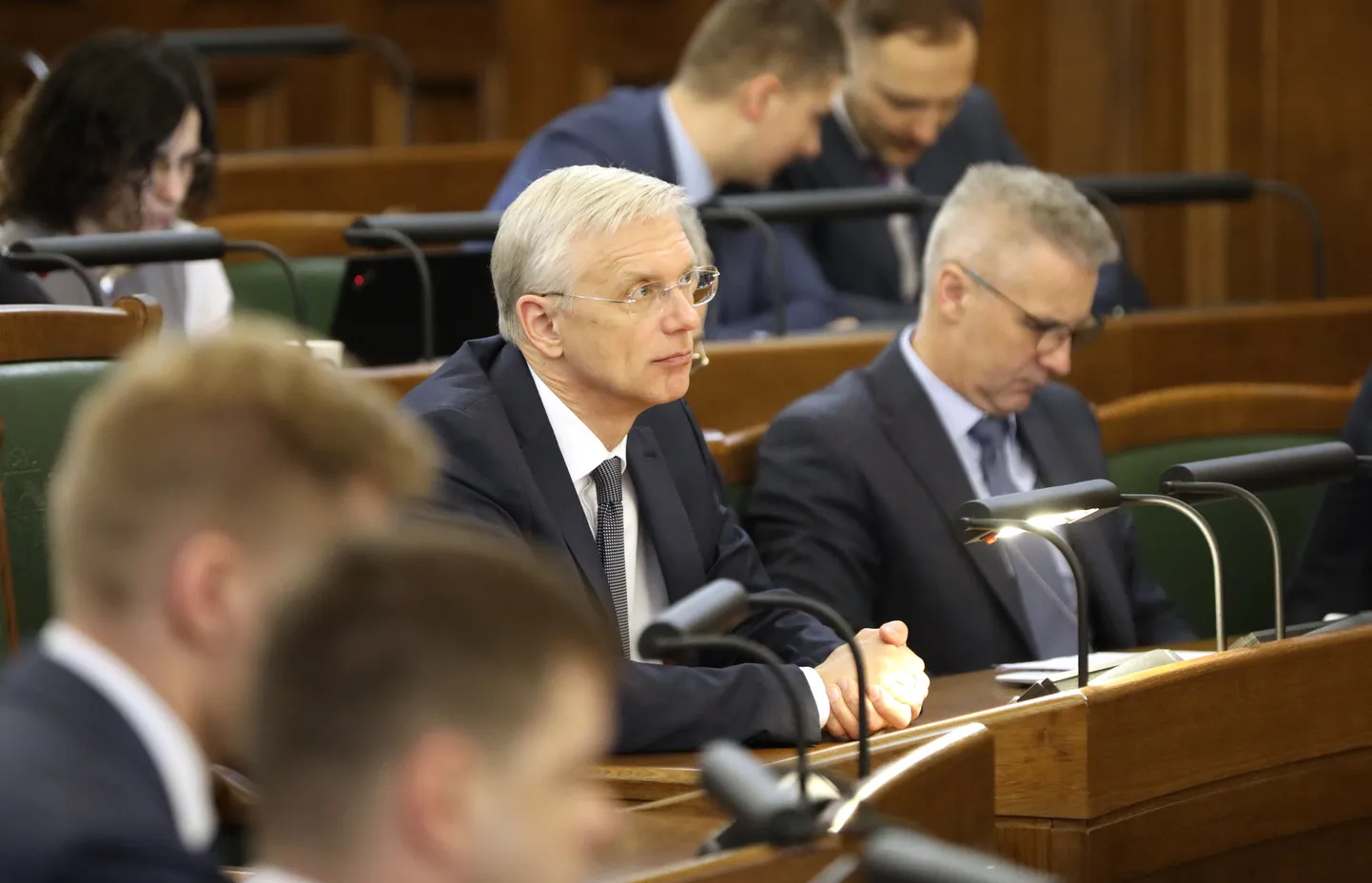 Ministru prezidents Krišjānis Kariņš piedalās Saeimas sēdē.