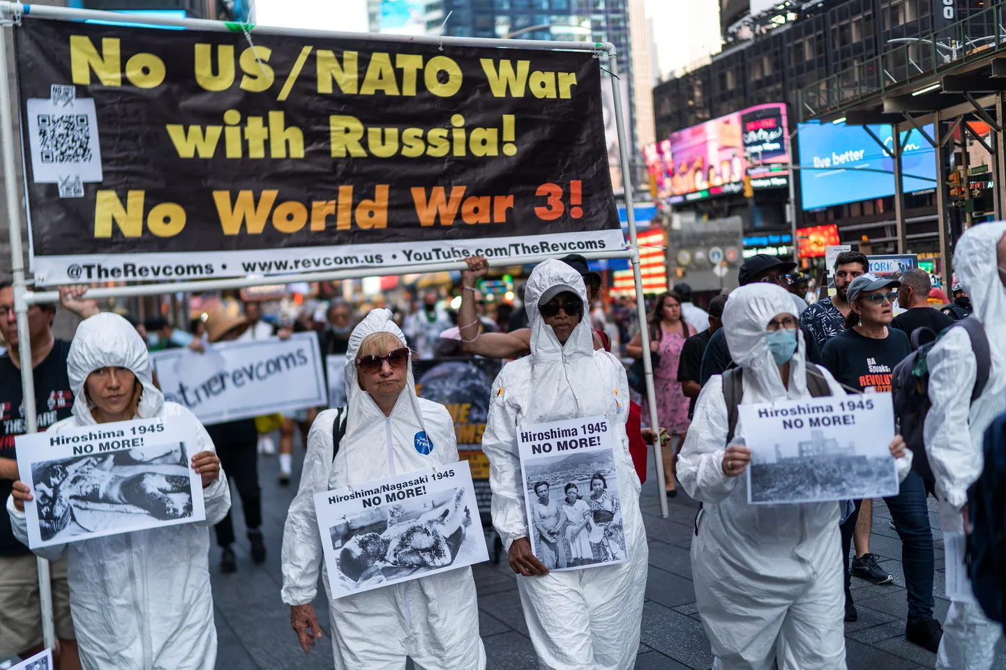 Anti-war demonstration at Times Square in New York, U.S., August 6, 2023.