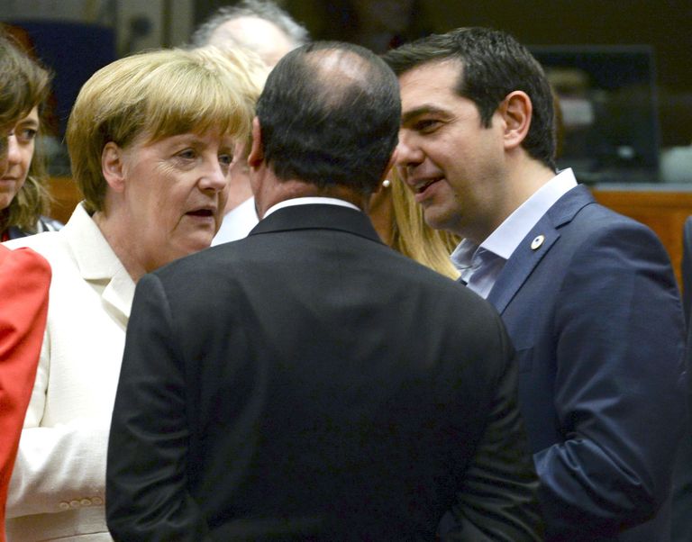 Saksamaa kantsler Angela Merkel ja Kreeka peaminister Alexis Tsipras. Foto: Scanpix