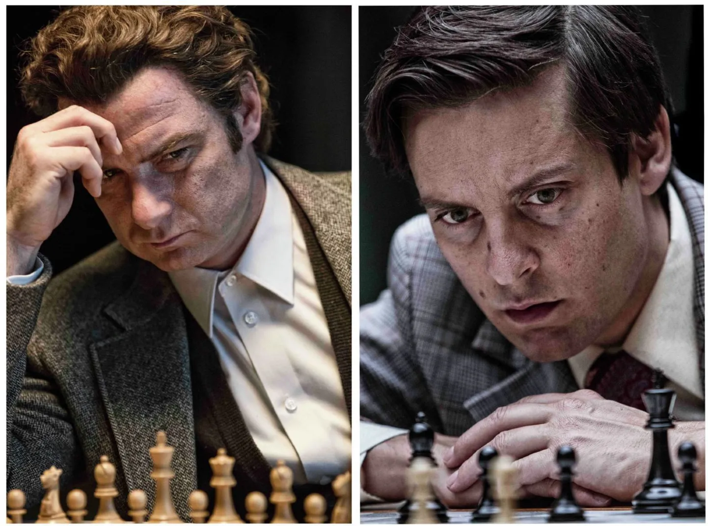 Boriss Spasski (Liev Schreiber) ja Bobby Fischer (Tobey Maguire). Kes ohverdab etturi, kes vaimse tervise.