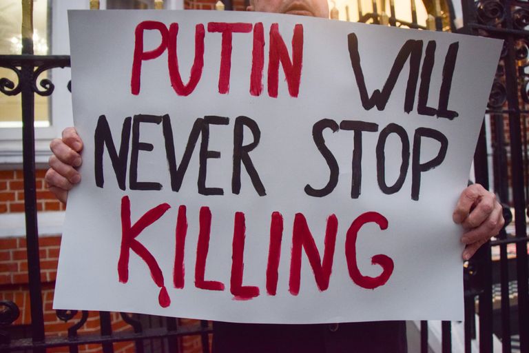 На митинге памяти Навального. Лондон, 16 февраля 2024.